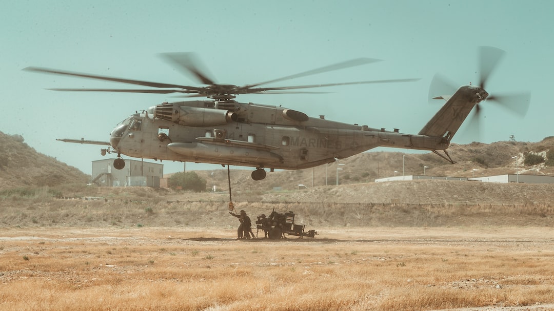 Marine helicopter taking off